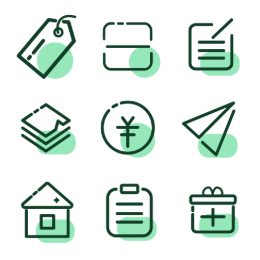 Green Mini Icons Set Icons Set