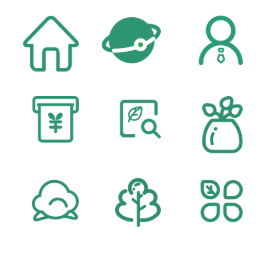 Green Plant Trading Platform  Icons Set