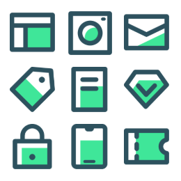 Green - Themed Line and Fill  Icons Set