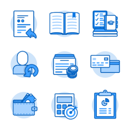 Light Blue Business App  Icons Set