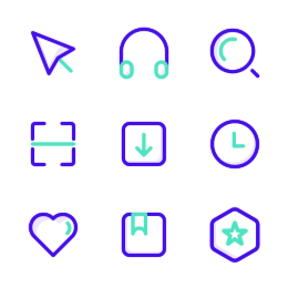 Live & Social Linear Color  Icons Set