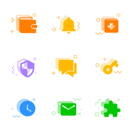 Multicolor MBE Icons Set Icons Set