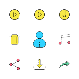 Multimedia Control  Icons Set