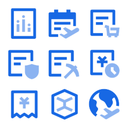 Office Automation Process  Icons Set