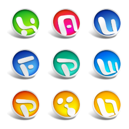 Office Round Icons Set