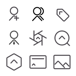 Simple Line 'Goat Horn'  Icons Set