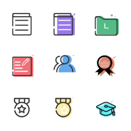 Study & Training  Icons Set