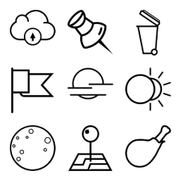 Thin Line Icons Collection Icons Set