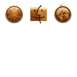 Wooden Application Icons Set