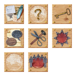 Wooden Web Icons Set