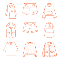Apparel Line  Icons Set