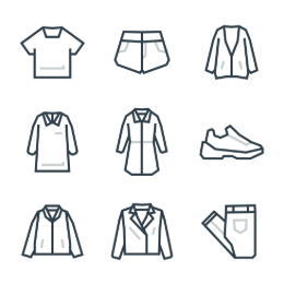 Artistic Apparel  Icons Set