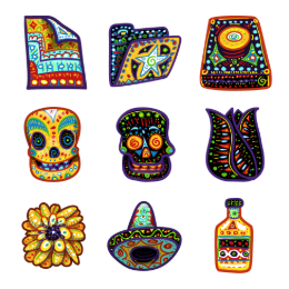 Da de los Muertos Icons Set