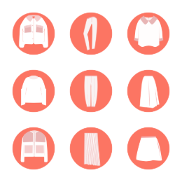 Flat Style Apparel  Icons Set