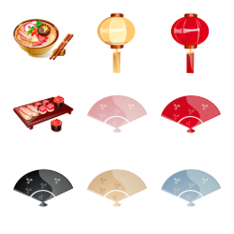 Japanese Stuff Icons Set