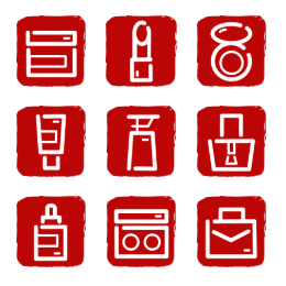 Spring New Beauty Tools Icons Set