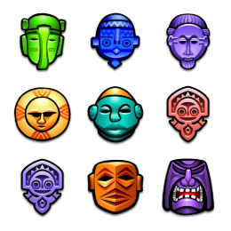 Tribal Masks Icons Set
