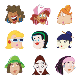 Avatar Girls Icons Set