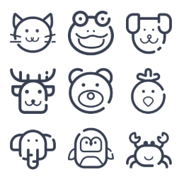 Cute Animal Avatars Icons Set