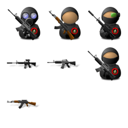 Elite Soldiers Weapons Icons Set
