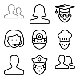 Human - like Character  Icons Set