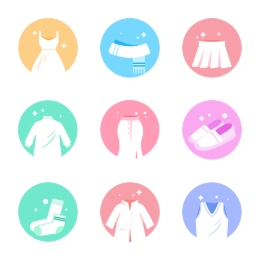 2019 Spring Fashion  Icons Set