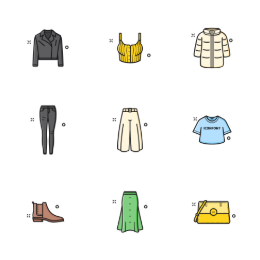 Fashion Apparel Collection Icons Set