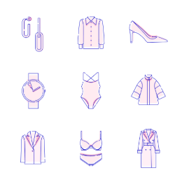 Fashion Apparel Icons Set Icons Set