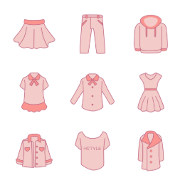 HSTYLE Spring Clothing  Icons Set