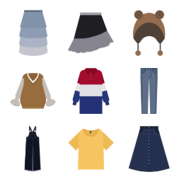 New Year Fashion Collection Icons Set