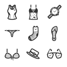 Spring New Clothing  Icons Set