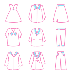 Youthful Fashion Apparel  Icons Set
