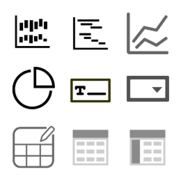 Chart and Table  Icons Set