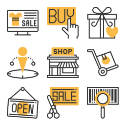 Colorful E - commerce Icons for PDF Icons Set