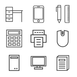 Company Office Essentials Icons Set