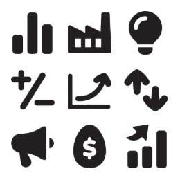 Finance and Business Symbols Icons Set