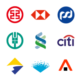 Financial Institution Logos Icons Set