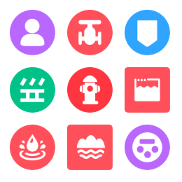 GIS Pipeline & Facility  Icons Set