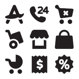Happy Shopping  Icons Set
