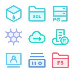 IT Infrastructure & Database  Icons Set