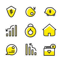 Monochrome Financial  Icons Set