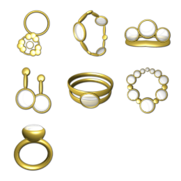 Princess Jewellery Icons Set