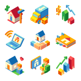 Property Sales & Rental  Icons Set