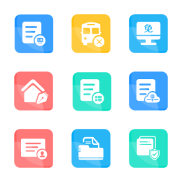School Application & Approval Forms Icons Set