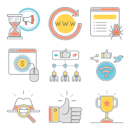 SEO & Business Strategy  Icons Set