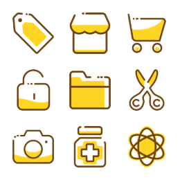 Yellow Themed Small  Icons Set