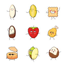Cartoon Snack  Icons Set
