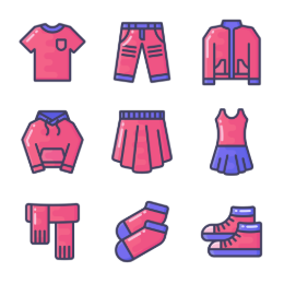 Fashion Cartoon  Icons Set