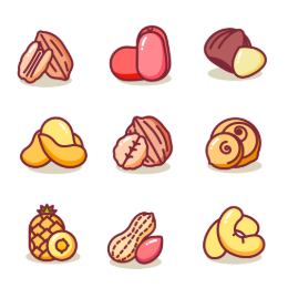 Gourmet Snacks  Icons Set