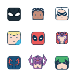 Marvel Characters  Icons Set